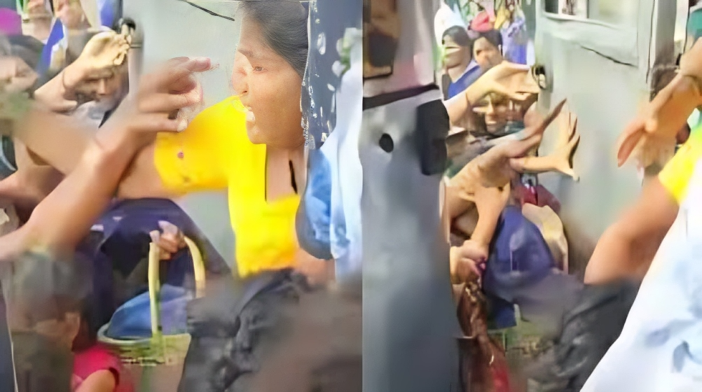 ತುಮಕೂರು || ಬಸ್ಸು ಹತ್ತಲು ಮಹಿಳೆಯರ ಜಡೆ ಜಗಳ!
