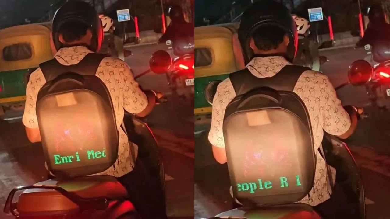 "ಏನ್ರಿ ಮೀಡಿಯಾ, ಜನರೇ ನೀವೇನು ಮಾಡುತ್ತಿದ್ದೀರಿ?" ಎಂಬ ಸಂದೇಶದೊಂದಿಗೆ ಟ್ರಾಫಿಕ್‌ನಲ್ಲಿ ಸ್ಕೂಟಿ ಸವಾರನ ಕ್ರಿಯೇಟಿವ್ ಕ್ಲಾಸ್!