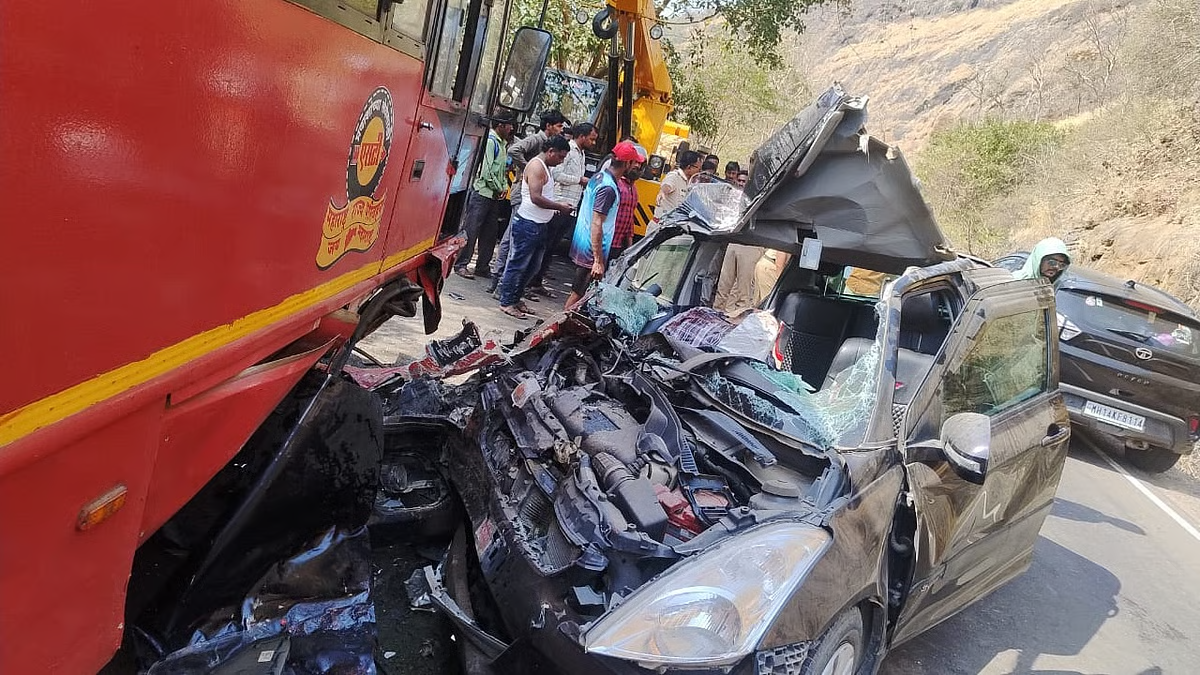 ಬಸ್ನಲ್ಲಿ 20 ಕ್ಕೂ ಹೆಚ್ಚು ಪ್ರಯಾಣಿಕರಿದ್ದು, ದೊಡ್ಡ ಅಪಾಯ ತಪ್ಪಿದ ಅನುಭವ!