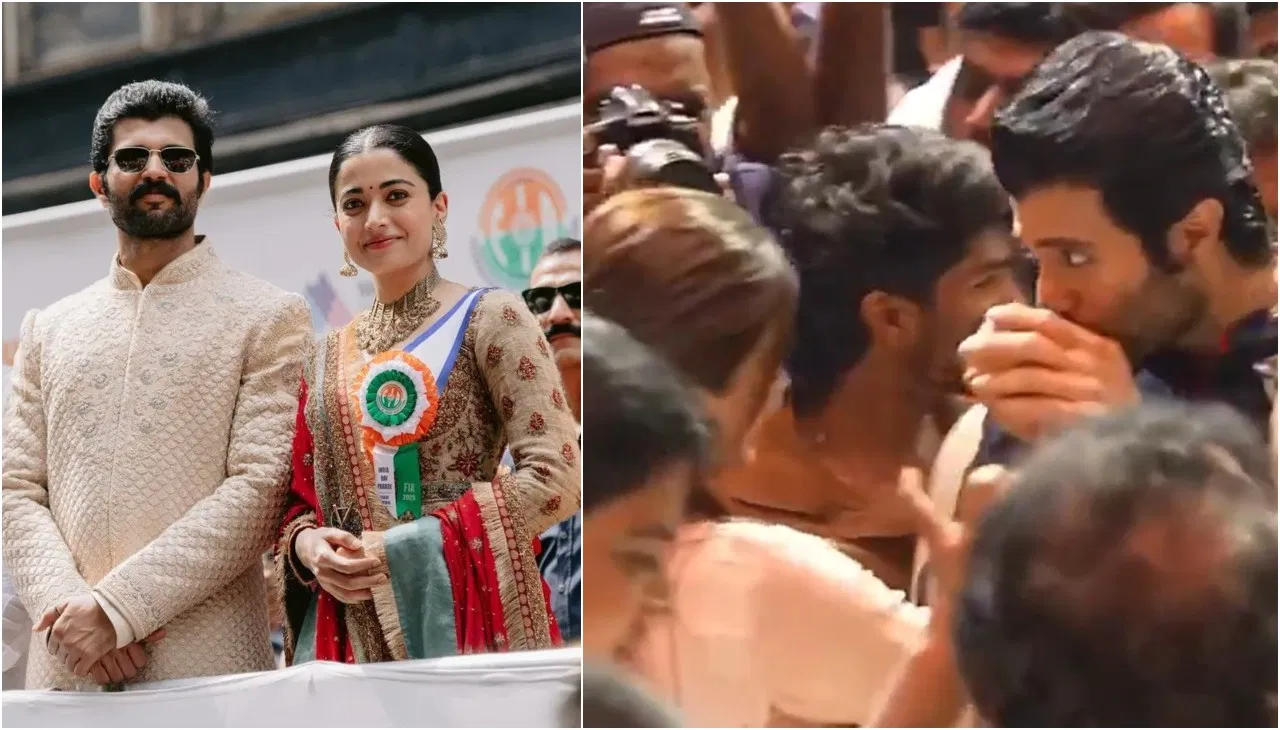 ಎಲ್ಲರ ಎದುರೇ ರಶ್ಮಿಕಾ ಮಂದಣ್ಣಗೆ ಮುತ್ತಿಟ್ಟ ವಿಜಯ್ ದೇವರಕೊಂಡ!