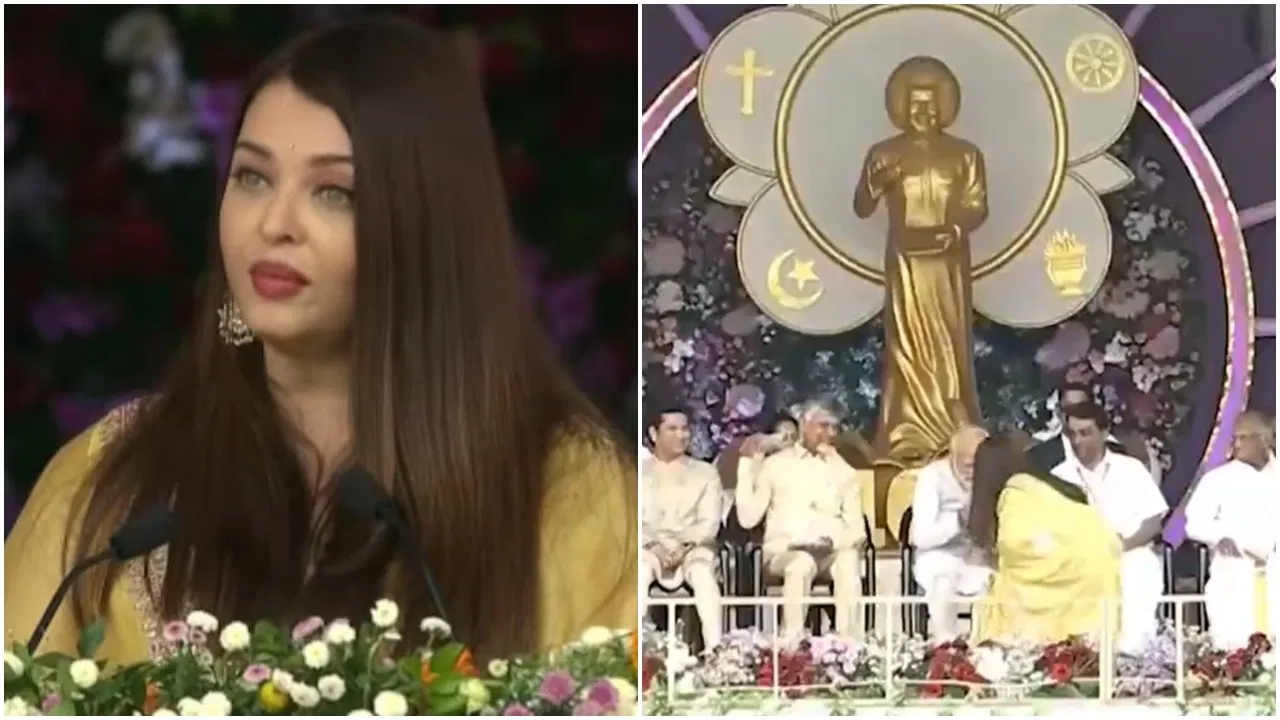 ಪ್ರಧಾನಿ ಮೋದಿ ಕಾಲುಮುಟ್ಟಿದ ಐಶ್ವರ್ಯಾ ರೈ – ಪುಟ್ಟಪರ್ತಿಯಲ್ಲಿ ಸತ್ಯ ಸಾಯಿಬಾಬಾ ಜನ್ಮದಿನಾಚರಣೆ ವೈಭವ.