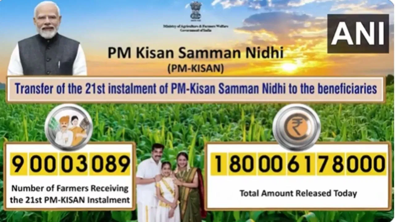 PM-ಕಿಸಾನ್ 21ನೇ ಕಂತು ಬಿಡುಗಡೆ ಮಾಡಿದ ಪ್ರಧಾನಿ ಮೋದಿ.