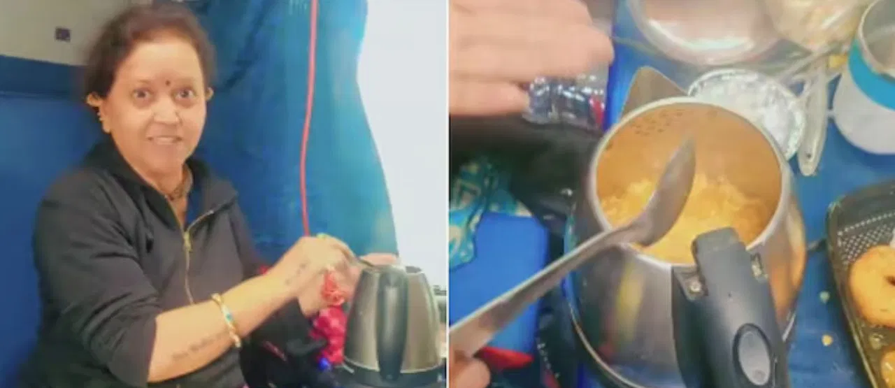 ರೈಲಿನೊಳಗೆ ಎಲೆಕ್ಟ್ರಿಕ್ ಕೆಟಲ್‌ನಲ್ಲಿ ಮ್ಯಾಗಿ–ಚಹಾ ಬೇಯಿಸಿದ ಮಹಿಳೆ: ರೈಲ್ವೆ ಇಲಾಖೆಯಿಂದ ಕಠಿಣ ಎಚ್ಚರಿಕೆ.
