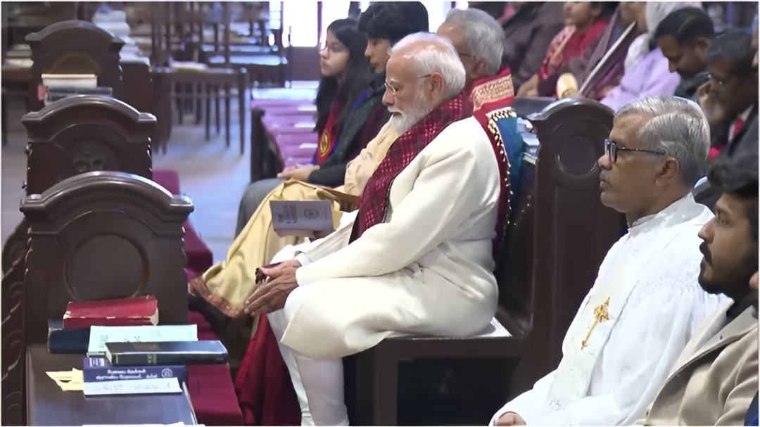 ದೆಹಲಿಯ ಕ್ಯಾಥೆಡ್ರಲ್ ಚರ್ಚ್‌ನಲ್ಲಿ ಪ್ರಧಾನಿ ಮೋದಿ ಪ್ರಾರ್ಥನೆ.