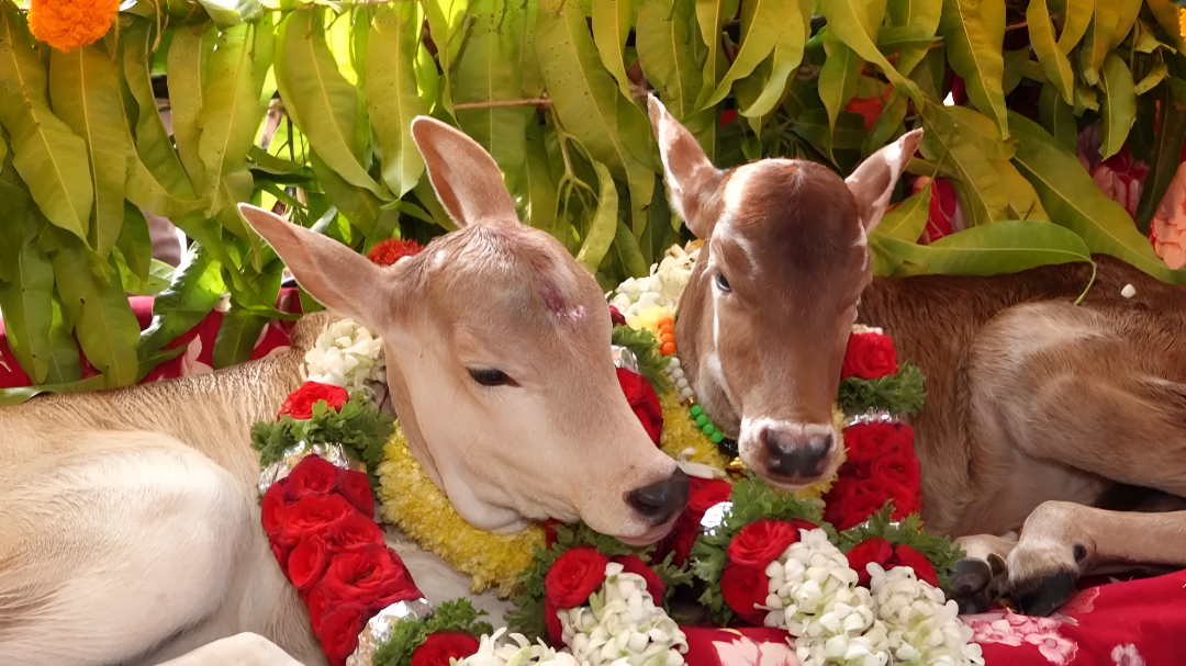 ಅವಳಿ ಕರುಗಳಿಗೆ ಅದ್ಧೂರಿ ತೊಟ್ಟಿಲು ಶಾಸ್ತ್ರ