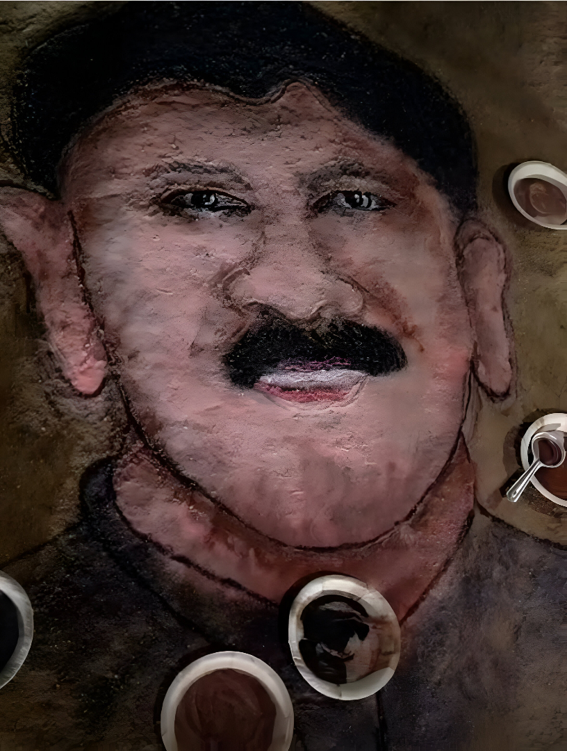 ರಂಗೋಲಿಯಲ್ಲಿ ಮೂಡಿದ ಡಿ.ಕೆ.ಶಿವಕುಮಾರ್ ಚಿತ್ರ.