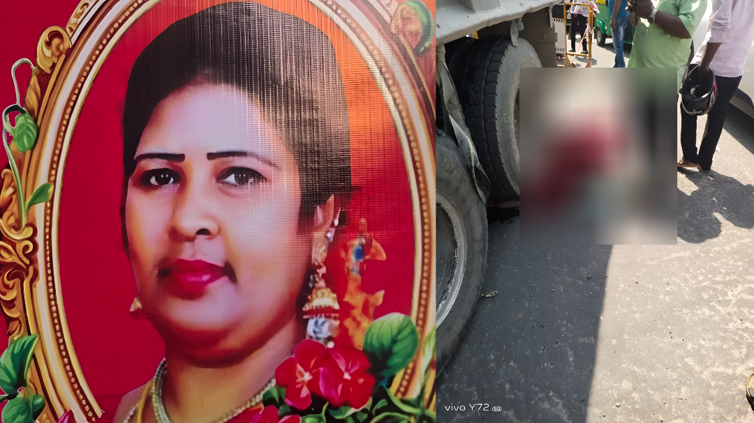 ದ್ವಿಚಕ್ರ ವಾಹನಕ್ಕೆ ಟಿಪ್ಪರ್ ಡಿಕ್ಕಿ: ಮಹಿಳೆ ಸಾ*, ಮಗ ಪಾರಾದದ್ದು ಪವಾಡ.