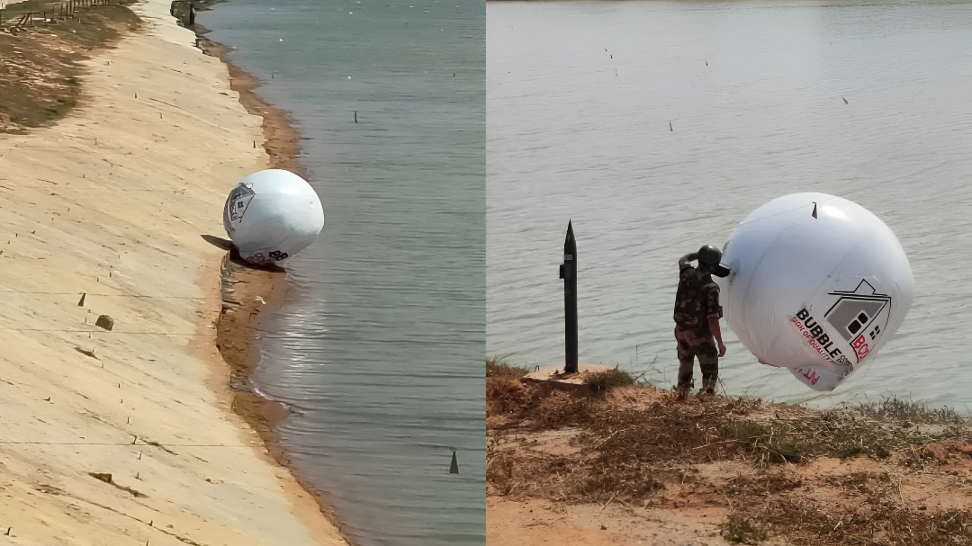 ಬೃಹತ್ ಬಲೂನ್ ಹಾರಿ ಬಂತು  ಕೆಂಪೇಗೌಡ ವಿಮಾನ ನಿಲ್ದಾಣಕ್ಕೆ.