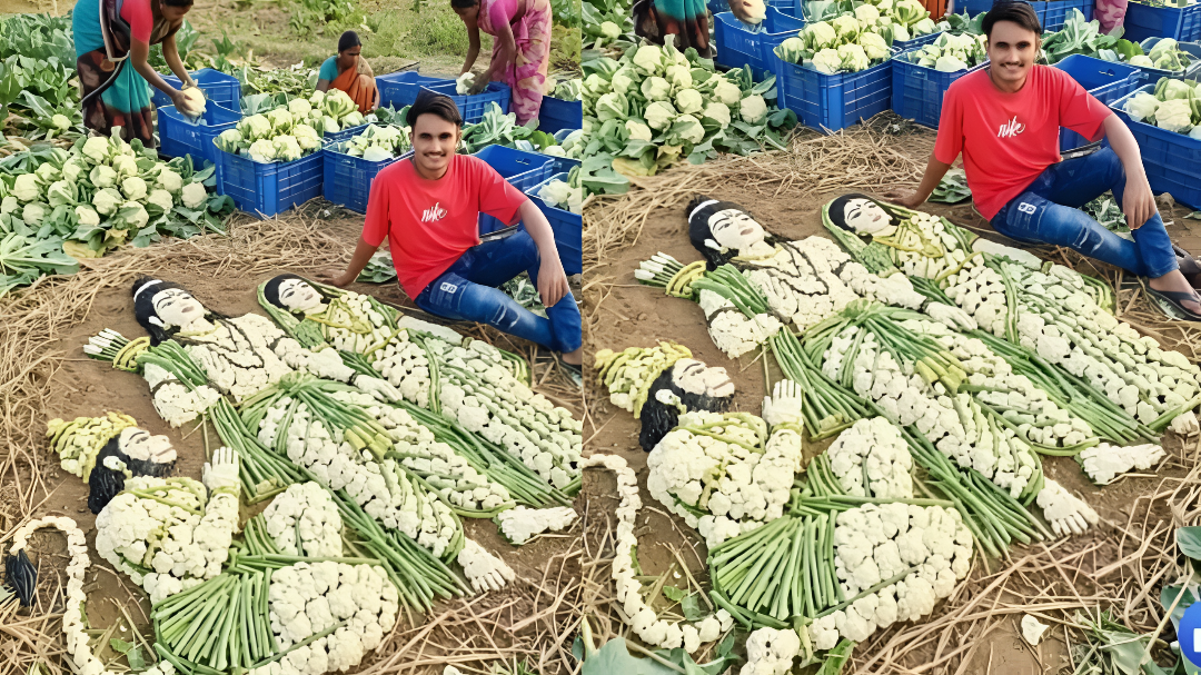 ರೈತನ ವಿಭಿನ್ನ Ram Navami : ಹೊಲದಲ್ಲಿ ಮೂಡಿ ಬಂದ ರಾಮ-ಸೀತೆ-ಹನುಮಂತ.