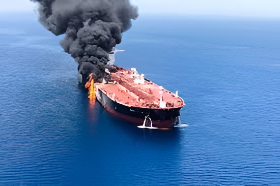 ಒಮನ್ ಕರಾವಳಿಯಲ್ಲಿ ತೈಲ ಟ್ಯಾಂಕರ್ ಮೇಲೆ ದಾಳಿ.