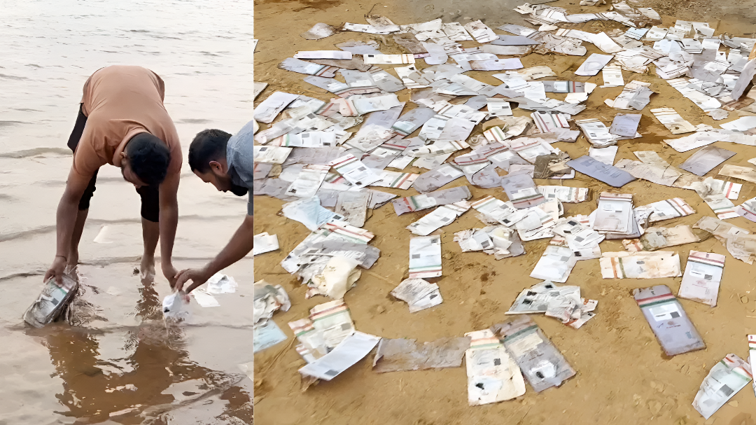 ನೇತ್ರಾವತಿ ನದಿ ತೀರದಲ್ಲಿ ರಾಶಿ ರಾಶಿ ಆಧಾರ್ ಕಾರ್ಡ್ ಪತ್ತೆ.