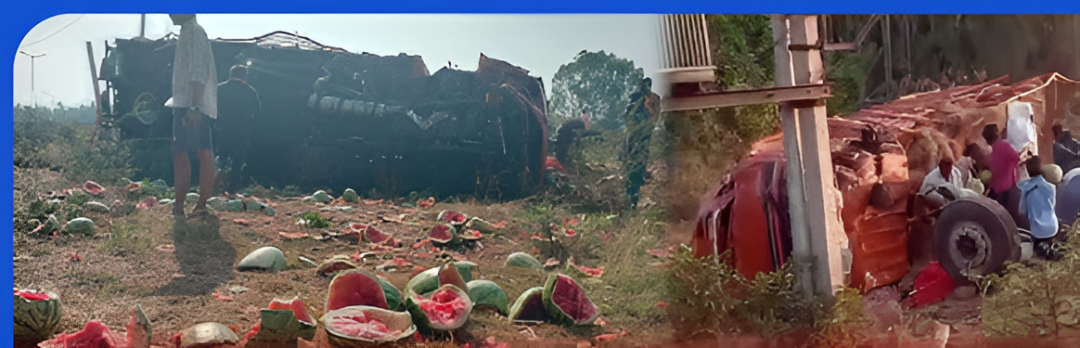 ದೊಡ್ಡಬಳ್ಳಾಪುರ ಬಳಿ ಕ್ಯಾಂಟರ್ ಪಲ್ಟಿ.