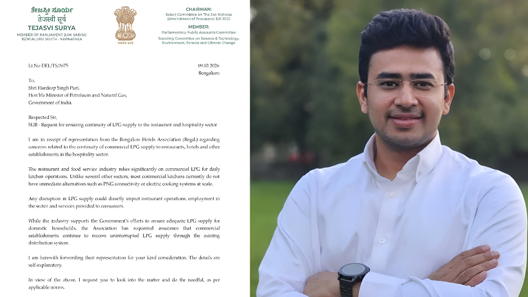 ಬೆಂಗಳೂರಿನಲ್ಲಿ LPG ಕೊರತೆ: ತೇಜಸ್ವಿ ಸೂರ್ಯ ಮಧ್ಯಪ್ರವೇಶ.