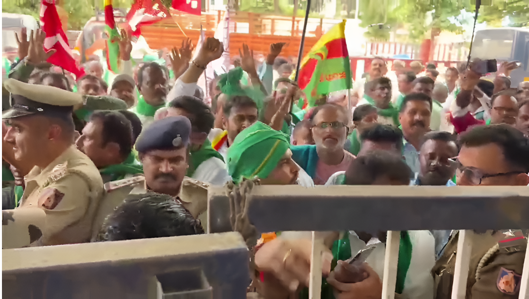 KIADB ಭೂಸ್ವಾಧೀನ ವಿರೋಧ: ರೈತರು–ಪೊಲೀಸರ ಘರ್ಷಣೆ