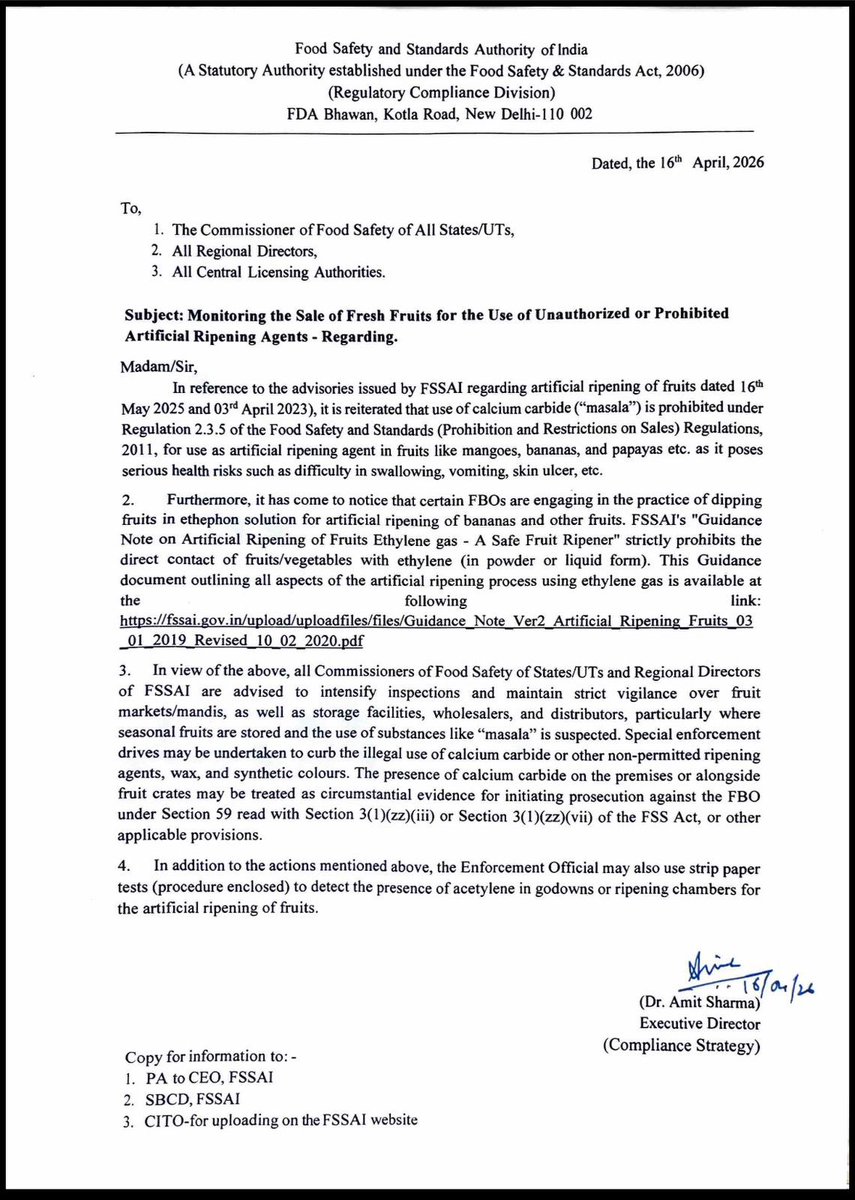 ಕೃತಕ ಹಣ್ಣು ಮಾಗಿಸುವಿಕೆ ವಿರುದ್ಧ ಎಚ್ಚರಿಕೆ.!